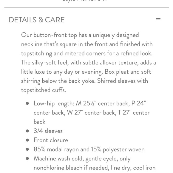 J. Jill silky Pale Orchid square neck button front blouse.  NWT - Picture 9 of 9